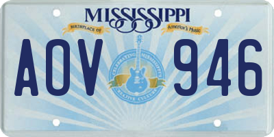 MS license plate AOV946
