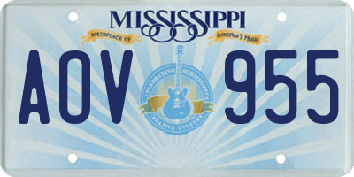MS license plate AOV955