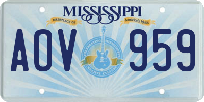 MS license plate AOV959