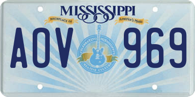 MS license plate AOV969