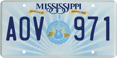 MS license plate AOV971