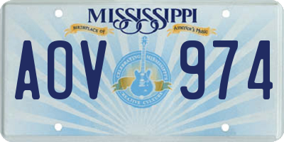 MS license plate AOV974
