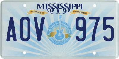 MS license plate AOV975