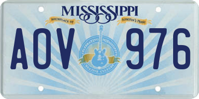 MS license plate AOV976