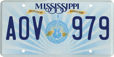 MS license plate AOV979