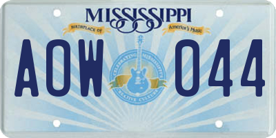 MS license plate AOW044