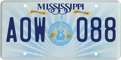 MS license plate AOW088