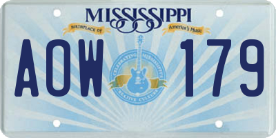 MS license plate AOW179