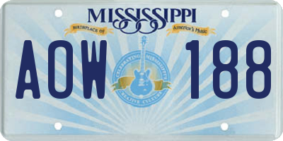 MS license plate AOW188
