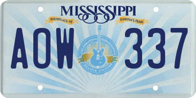 MS license plate AOW337