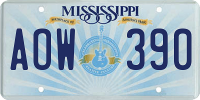 MS license plate AOW390