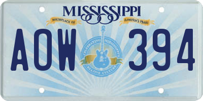 MS license plate AOW394