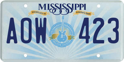 MS license plate AOW423