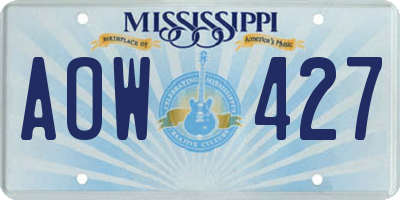 MS license plate AOW427