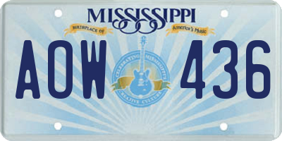 MS license plate AOW436