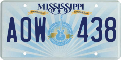 MS license plate AOW438