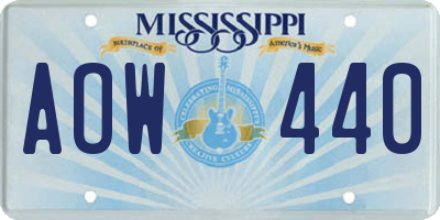 MS license plate AOW440