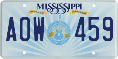 MS license plate AOW459