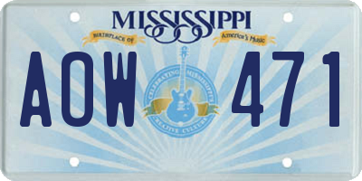 MS license plate AOW471