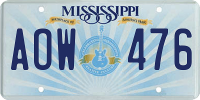 MS license plate AOW476