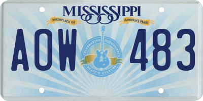 MS license plate AOW483