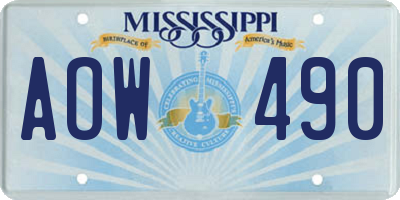 MS license plate AOW490