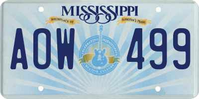 MS license plate AOW499