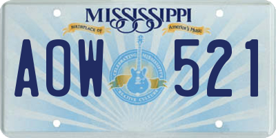 MS license plate AOW521