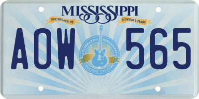 MS license plate AOW565