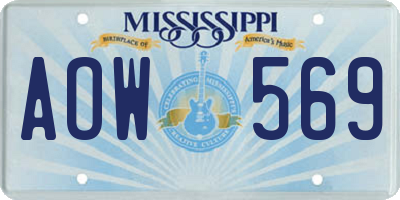MS license plate AOW569