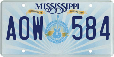 MS license plate AOW584
