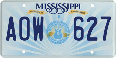 MS license plate AOW627
