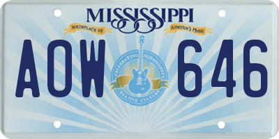MS license plate AOW646