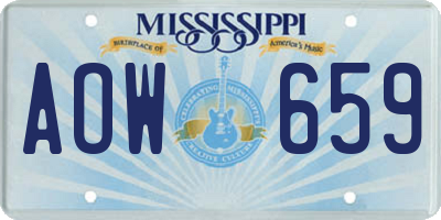 MS license plate AOW659