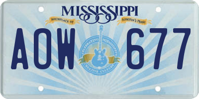 MS license plate AOW677