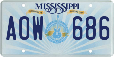 MS license plate AOW686