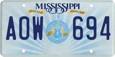 MS license plate AOW694