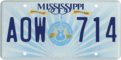 MS license plate AOW714