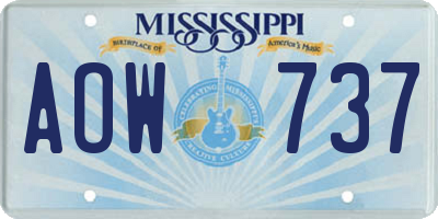 MS license plate AOW737
