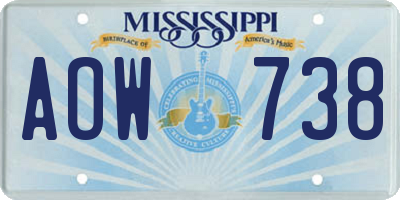 MS license plate AOW738
