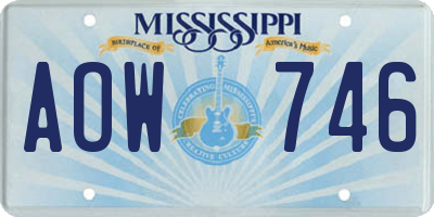 MS license plate AOW746