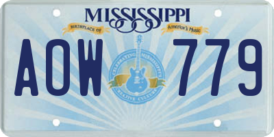 MS license plate AOW779