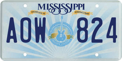 MS license plate AOW824