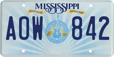 MS license plate AOW842