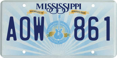 MS license plate AOW861