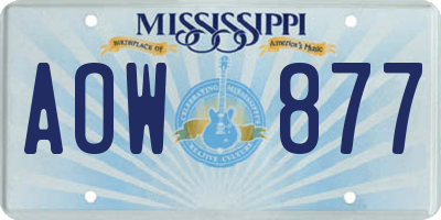 MS license plate AOW877
