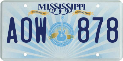 MS license plate AOW878