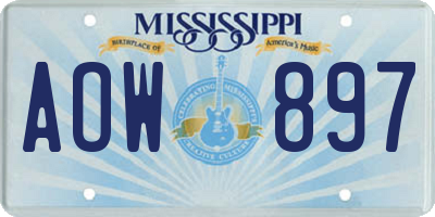 MS license plate AOW897