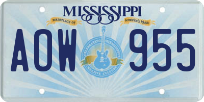 MS license plate AOW955