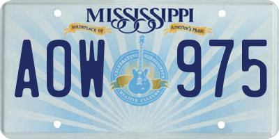 MS license plate AOW975